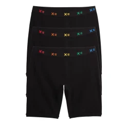 TomboyX 9" Boxer Briefs 3-Pack - Cotton Black X= Rainbow Outlet