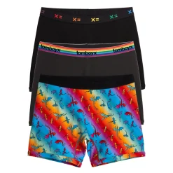 TomboyX 6" Boxer Briefs 3-Pack - Pride Rainbow Dragon New