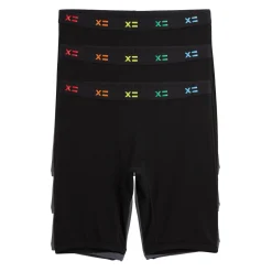 TomboyX 9" Boxer Briefs 3-Pack - TENCEL™ Modal Black X= Rainbow Best