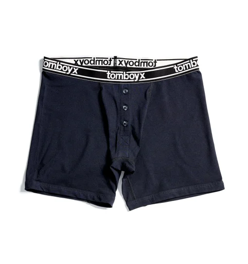 TomboyX 6" Fly Boxer Briefs - Black Logo Hot