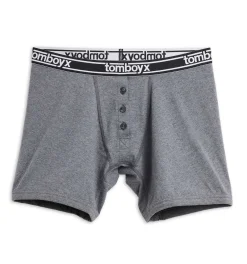TomboyX 6" Fly Boxer Briefs - Charcoal Logo Clearance