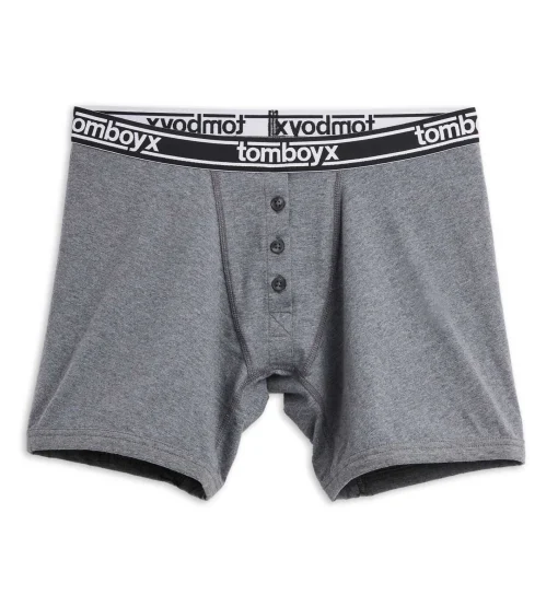 TomboyX 6" Fly Boxer Briefs - Charcoal Logo Clearance