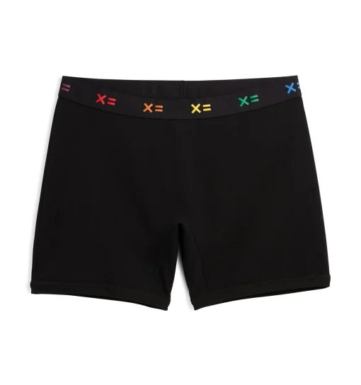 TomboyX 6" No Fly Boxer Briefs - Black X= Rainbow Sale
