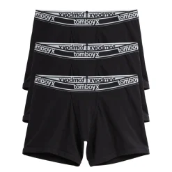 TomboyX 4.5" Trunks 3-Pack - Cotton Black Logo Discount
