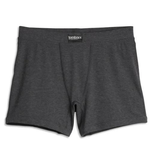 TomboyX Bamboo Rib 4.5" Trunks - Heather Gray Clearance