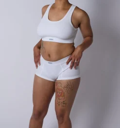 TomboyX Bamboo Rib Boy Shorts - Bright White Best