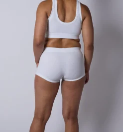 TomboyX Bamboo Rib Boy Shorts - Bright White Best