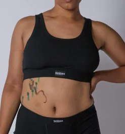 TomboyX Bamboo Rib Essentials Soft Bra - Black New