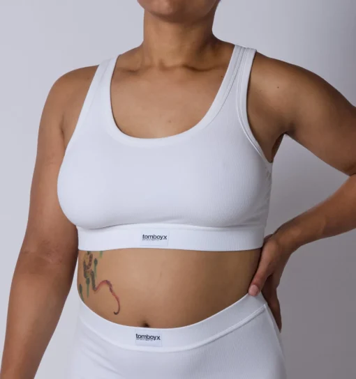 TomboyX Bamboo Rib Essentials Soft Bra - Bright White Hot