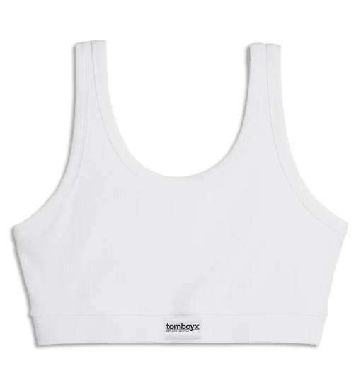 TomboyX Bamboo Rib Essentials Soft Bra - Bright White Hot