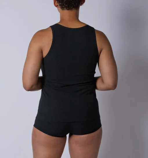 TomboyX Bamboo Rib Power Tank - Black Hot