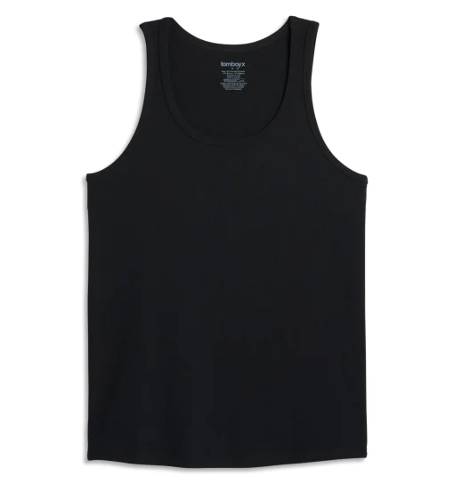 TomboyX Bamboo Rib Power Tank - Black Hot