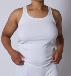 TomboyX Bamboo Rib Power Tank - Bright White Fashion