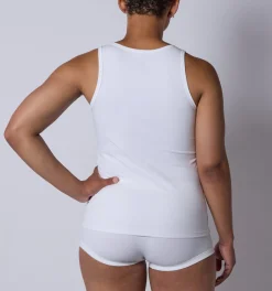 TomboyX Bamboo Rib Power Tank - Bright White Fashion