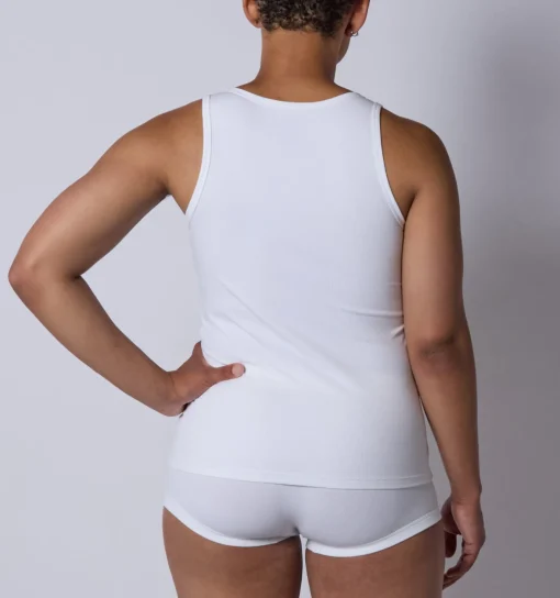 TomboyX Bamboo Rib Power Tank - Bright White Fashion