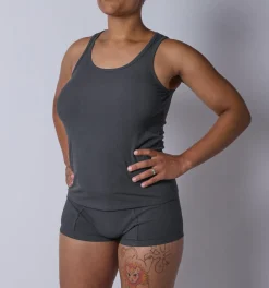 TomboyX Bamboo Rib Power Tank - Heather Gray Outlet
