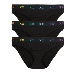 TomboyX Bikini 3-Pack - TENCEL™ Modal Black X= Rainbow Clearance