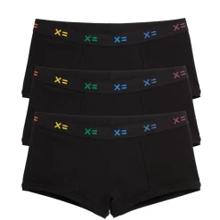 TomboyX Boy Shorts 3-Pack - Cotton Black X= Rainbow Hot