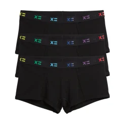 TomboyX Boy Shorts 3-Pack - TENCEL™ Modal Black X= Rainbow Clearance