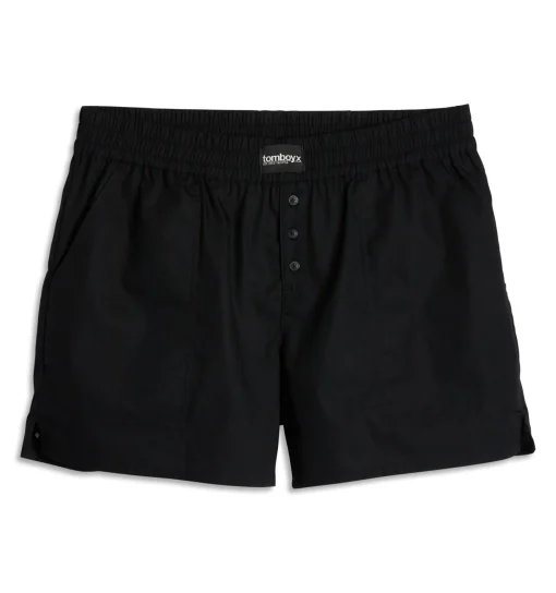 TomboyX Cotton Woven Boxer - Black Clearance