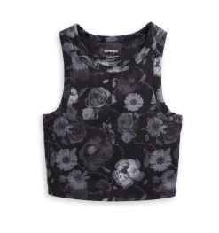 TomboyX Cozy Luxe Bra Top - Dark Floral Remedies Online