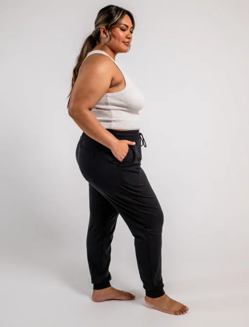 TomboyX Cozy Luxe Fitted Jogger - Black Best