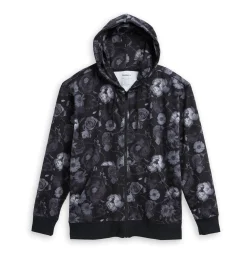 TomboyX Cozy Luxe Full Zip Hoodie - Dark Floral Remedies Best