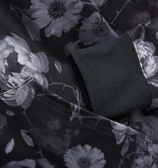 TomboyX Cozy Luxe Full Zip Hoodie - Dark Floral Remedies Best
