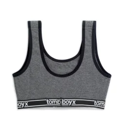 TomboyX Essentials Soft Bra - Charcoal Logo Sale