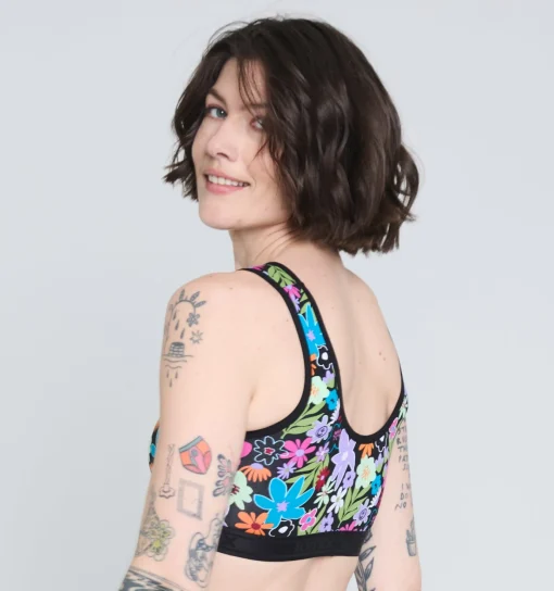 TomboyX Essentials Soft Bra - Groovy Garden Hot