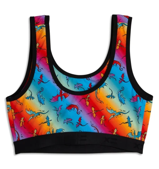 TomboyX Essentials Soft Bra - Pride Rainbow Dragon Best