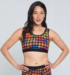 TomboyX Essentials Soft Bra - Rainbow Houndstooth Fashion