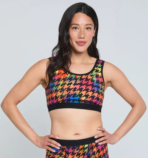 TomboyX Essentials Soft Bra - Rainbow Houndstooth Fashion