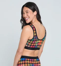 TomboyX Essentials Soft Bra - Rainbow Houndstooth Fashion