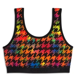 TomboyX Essentials Soft Bra - Rainbow Houndstooth Fashion
