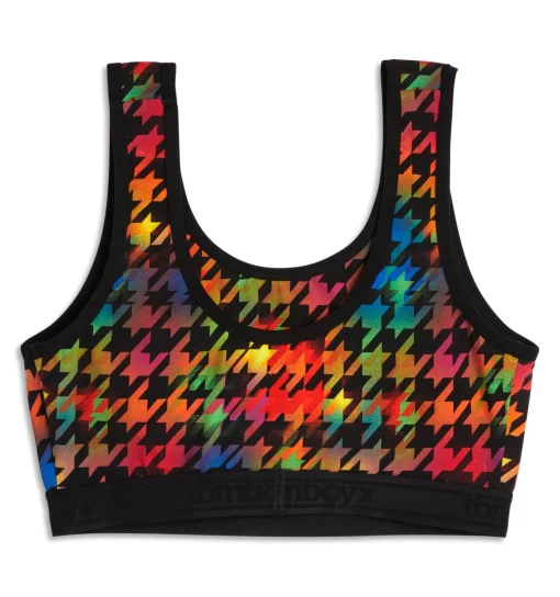 TomboyX Essentials Soft Bra - Rainbow Houndstooth Fashion
