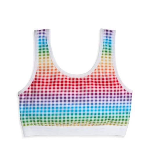TomboyX Essentials Soft Bra - Rainbow Gingham New