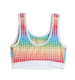 TomboyX Essentials Soft Bra - Rainbow Gingham New