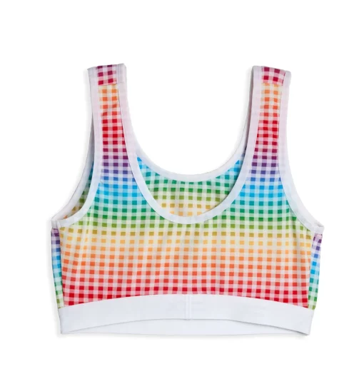 TomboyX Essentials Soft Bra - Rainbow Gingham New