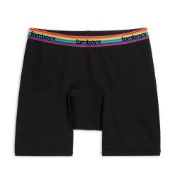 TomboyX First Line Period 9" Boxer Briefs - Black Rainbow Logo New