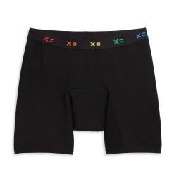TomboyX First Line Period 9" Boxer Briefs - Black X= Rainbow Hot