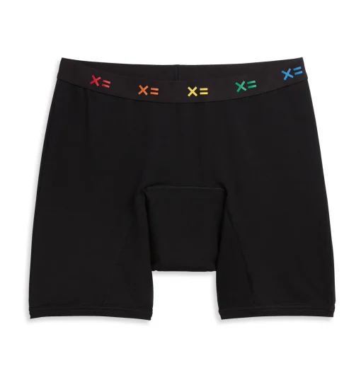 TomboyX First Line Period 9" Boxer Briefs - Black X= Rainbow Hot