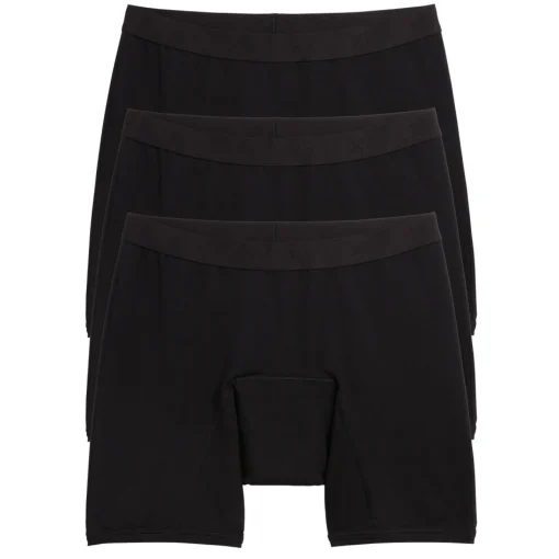 TomboyX First Line Period 9" Boxer Briefs 3-Pack - X= Black Online