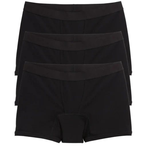 TomboyX First Line Period 4.5" Trunks 3-Pack - X= Black Fashion