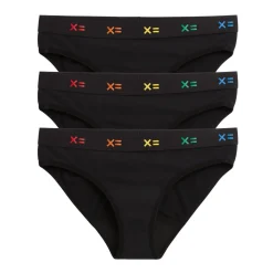 TomboyX First Line Period Bikini 3-Pack - Black X= Rainbow Sale
