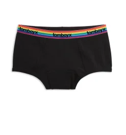 TomboyX First Line Period Boy Shorts - Black Rainbow Logo Online