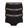 TomboyX First Line Period Boy Shorts 3-Pack - Black Rainbow Logo Sale