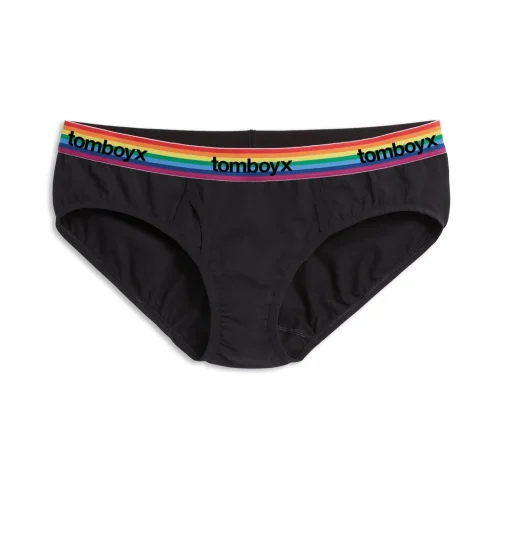 TomboyX Iconic Briefs - Black Rainbow Logo New