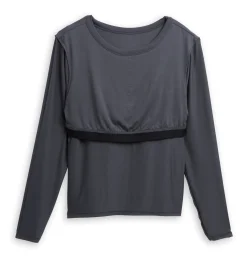 TomboyX Long Sleeve Bra Top - TENCEL™ Modal Slate Discount