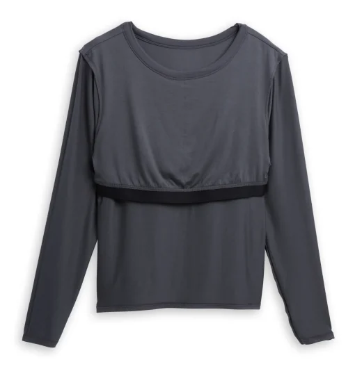 TomboyX Long Sleeve Bra Top - TENCEL™ Modal Slate Discount